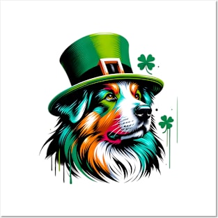 Portuguese Sheepdog Embraces Saint Patrick's Day Cheer Posters and Art